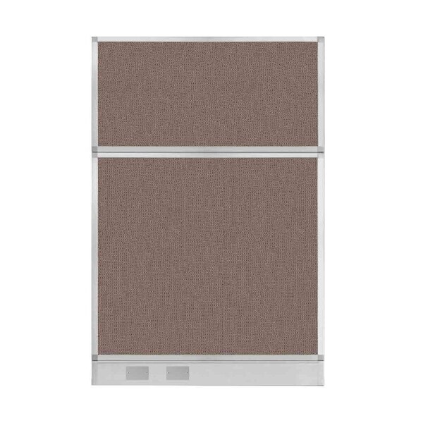 Hush Panel Configurable Cubicle Partition 4' x 6' Latte Fabric w/ Cable Channel